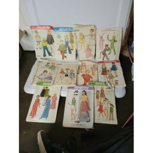 Lot Of 11 Vintage Toddler, Kids Patterns- Simplicity- Sizes 1-10, 1960s & 1970s